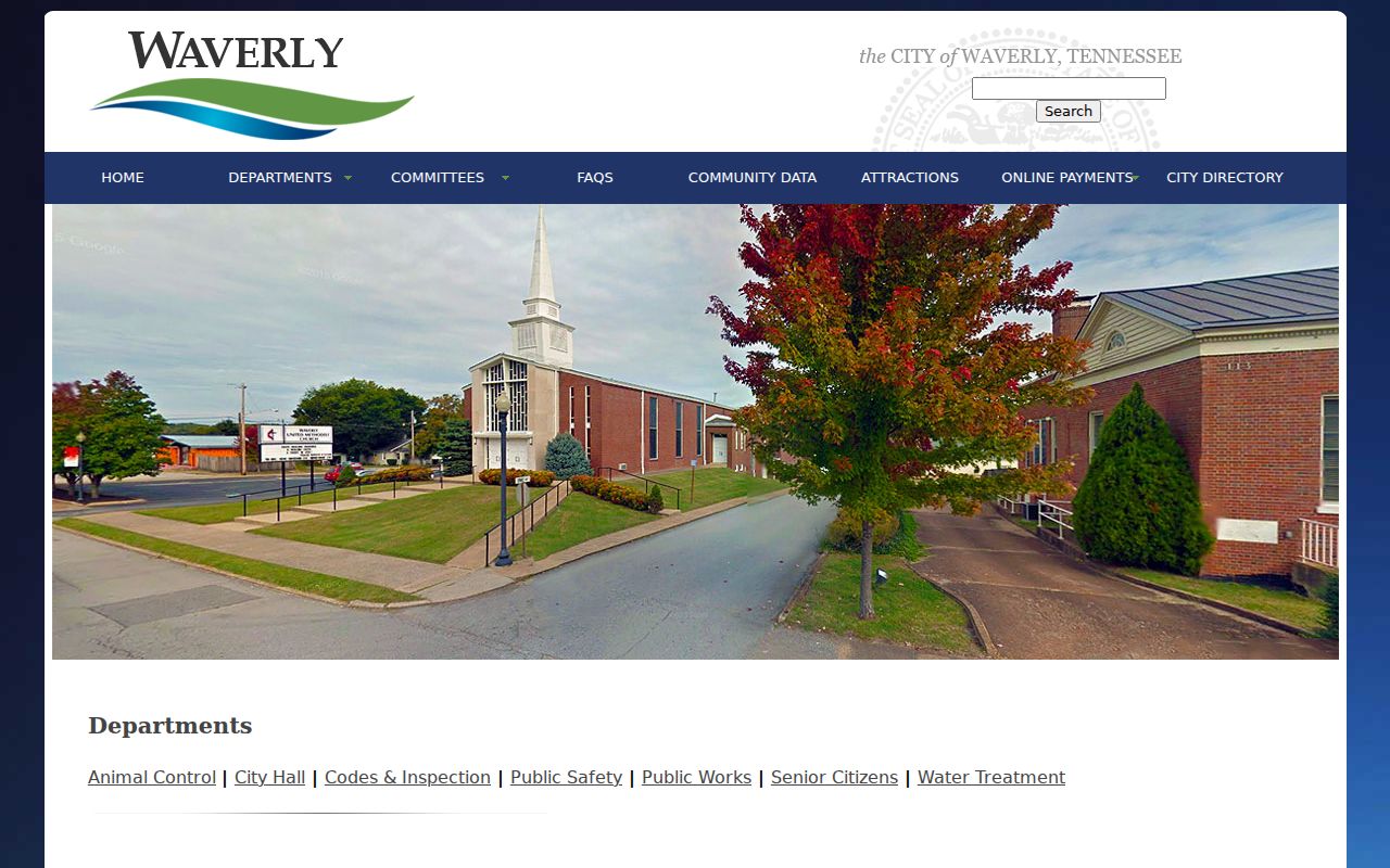 Official Waverly Municipal Court page showing city court information